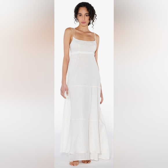 La Perla Ballet blanc fairy gown voile string tie strap silk ivory white size M - Picture 14 of 16